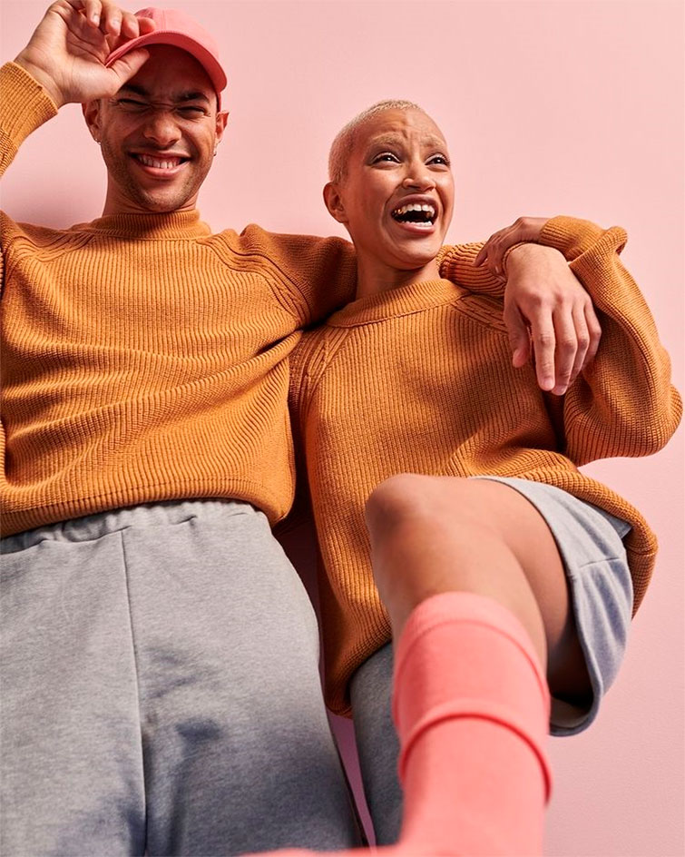 photo modèles homme et femme portant des vêtements de la marque Le Slip Français